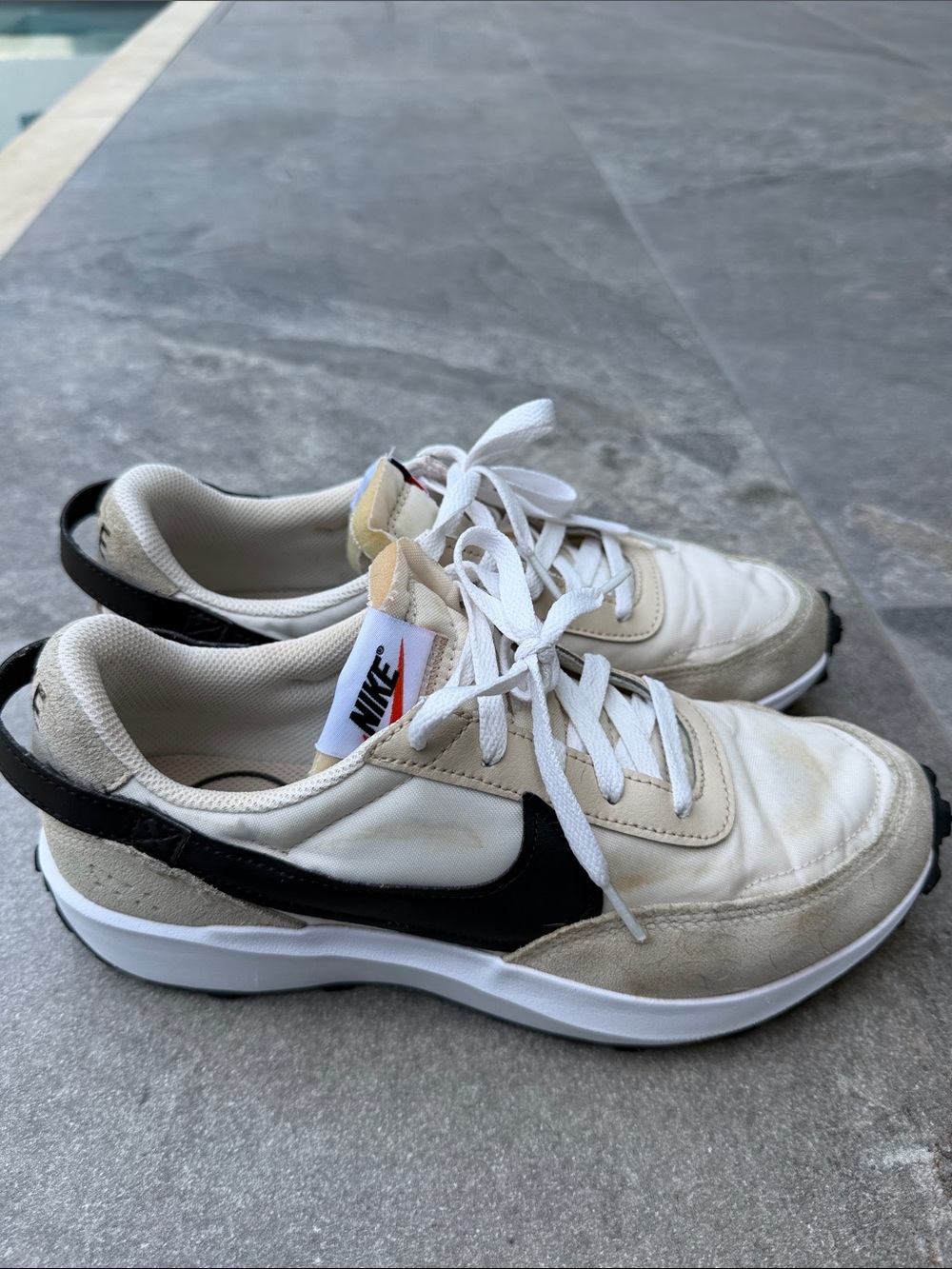 Nike Beige and Black Retro Racer Women's Athletic Sneakers